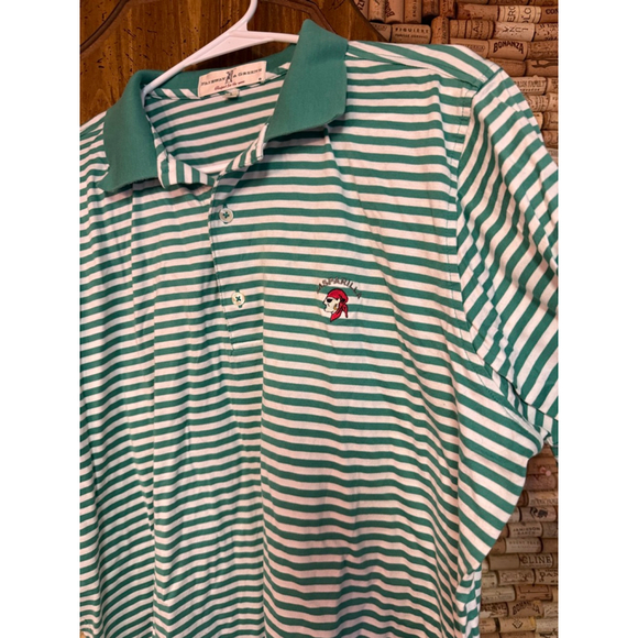 Fairway & Greene Other - VTG Fairway & Greene Gasparilla Golf Club Golf Polo Striped Teal Cotton Sz L